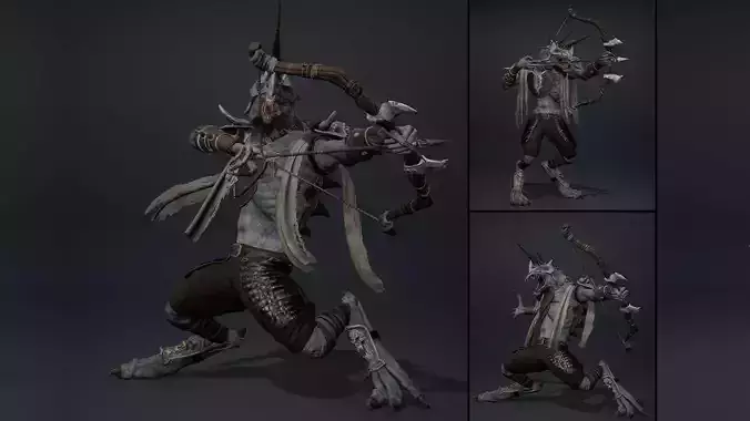 Ashen Archer Arm1 Low-poly 3D model