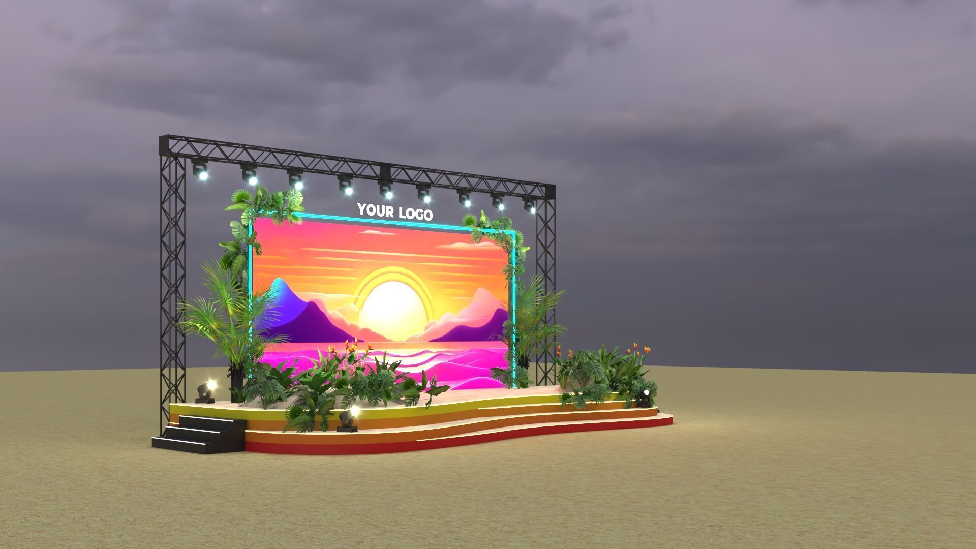 Tropical Stage Event 3D 3D print model_1
