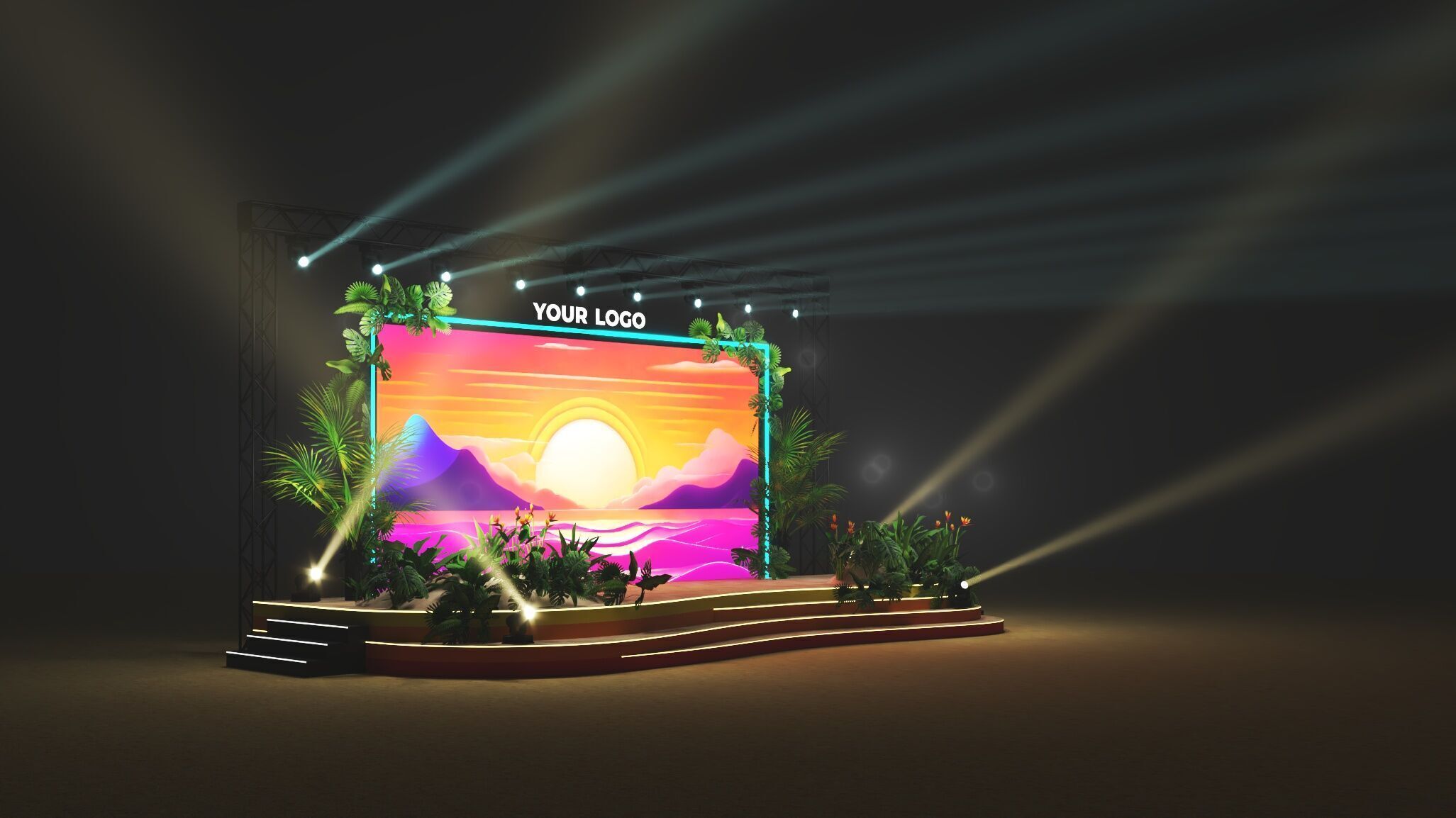 Tropical Stage Event 3D 3D print model_2