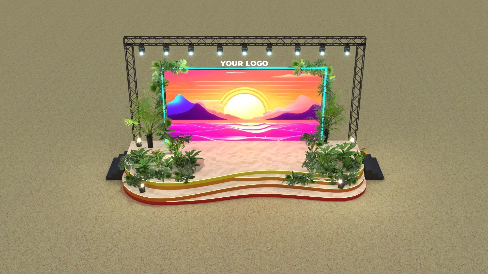 Tropical Stage Event 3D 3D print model_3