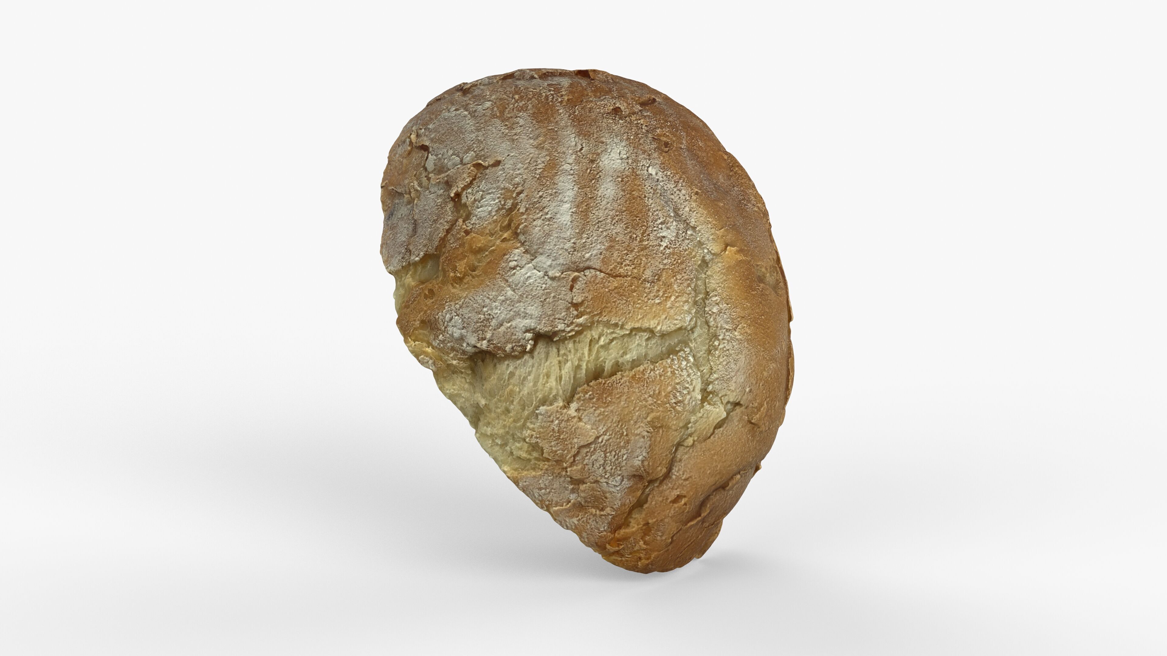Photorealistic 3D scan of half a bread Low-poly 3D model_8