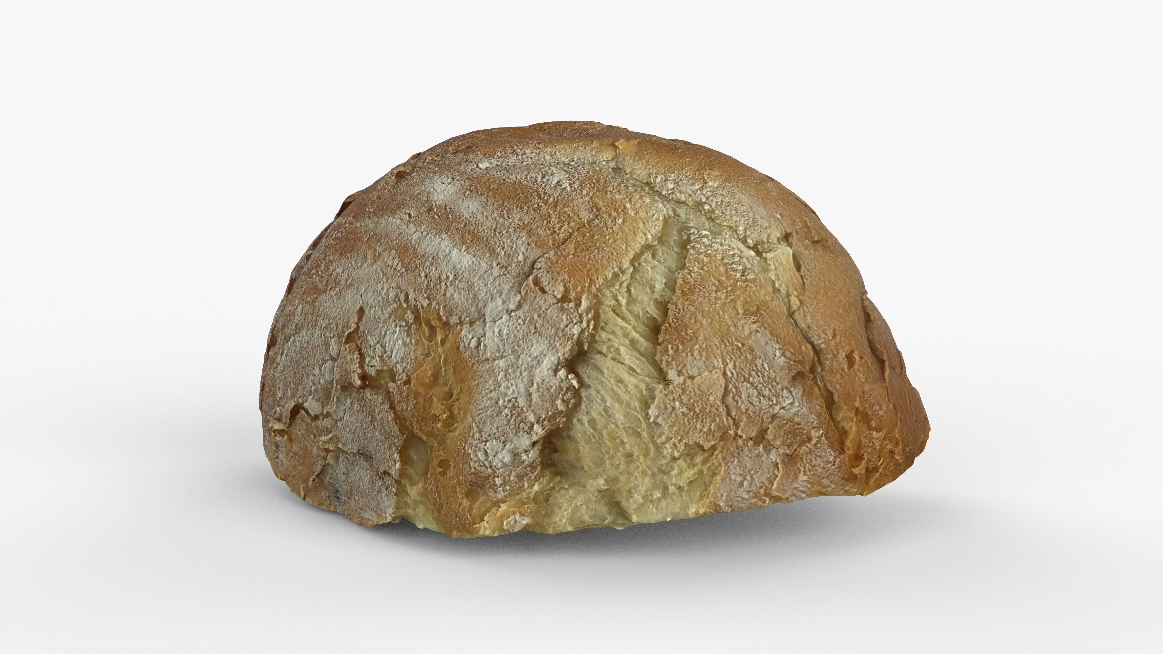 Photorealistic 3D scan of half a bread Low-poly 3D model_13