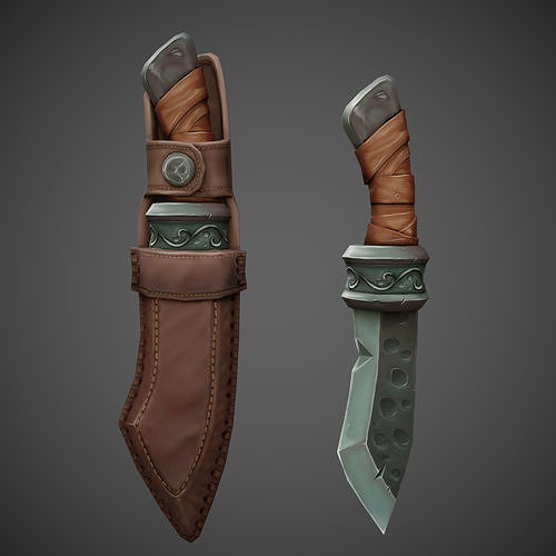 Magnus Knife Stylized Low-poly 3D model Low-poly 3D model