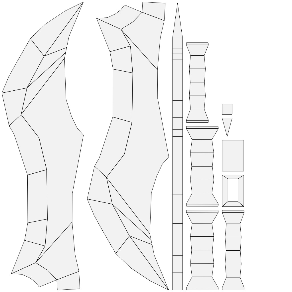 Low Poly stylized Sword Collection Base Mesh Low-poly 3D model_10