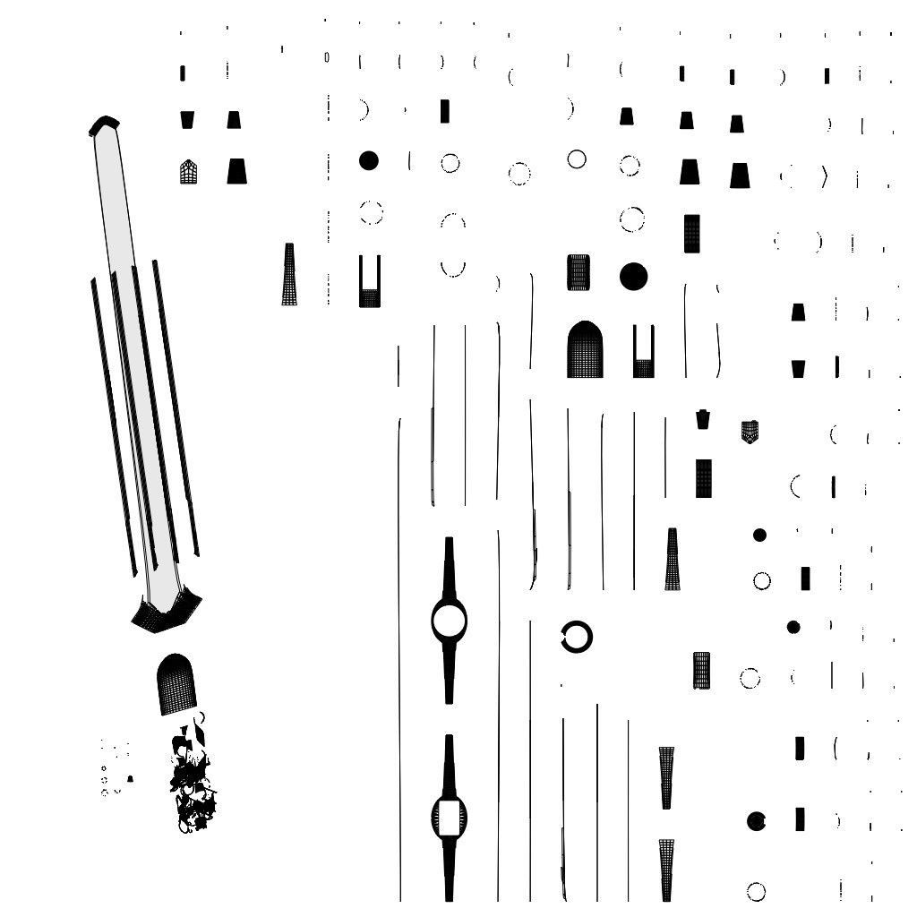 Low Poly stylized Sword Collection Base Mesh Low-poly 3D model_7