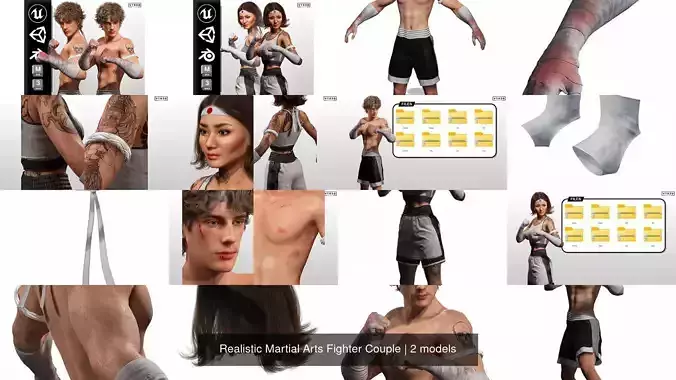 Realistic Martial Arts Fighter Couple