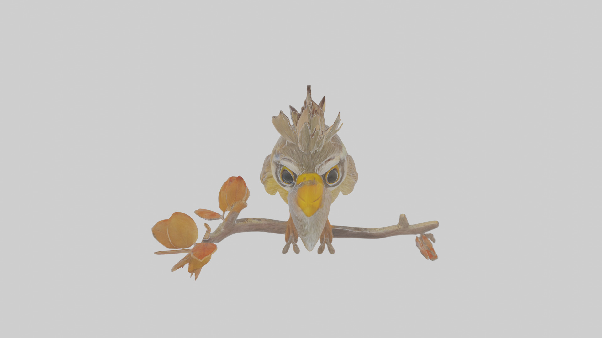 Cartoon Accentor Low-poly 3D model_24