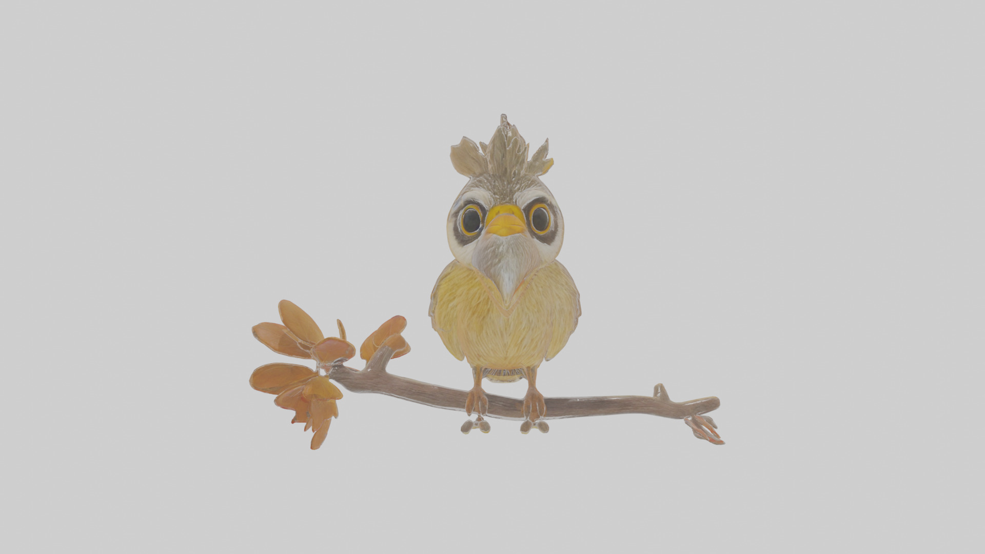 Cartoon Accentor Low-poly 3D model_13