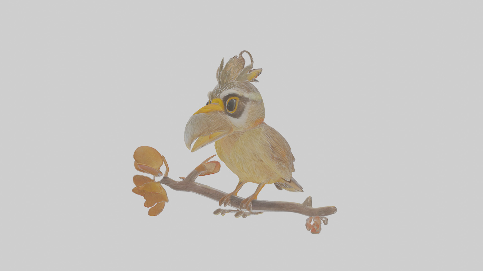 Cartoon Accentor Low-poly 3D model_15