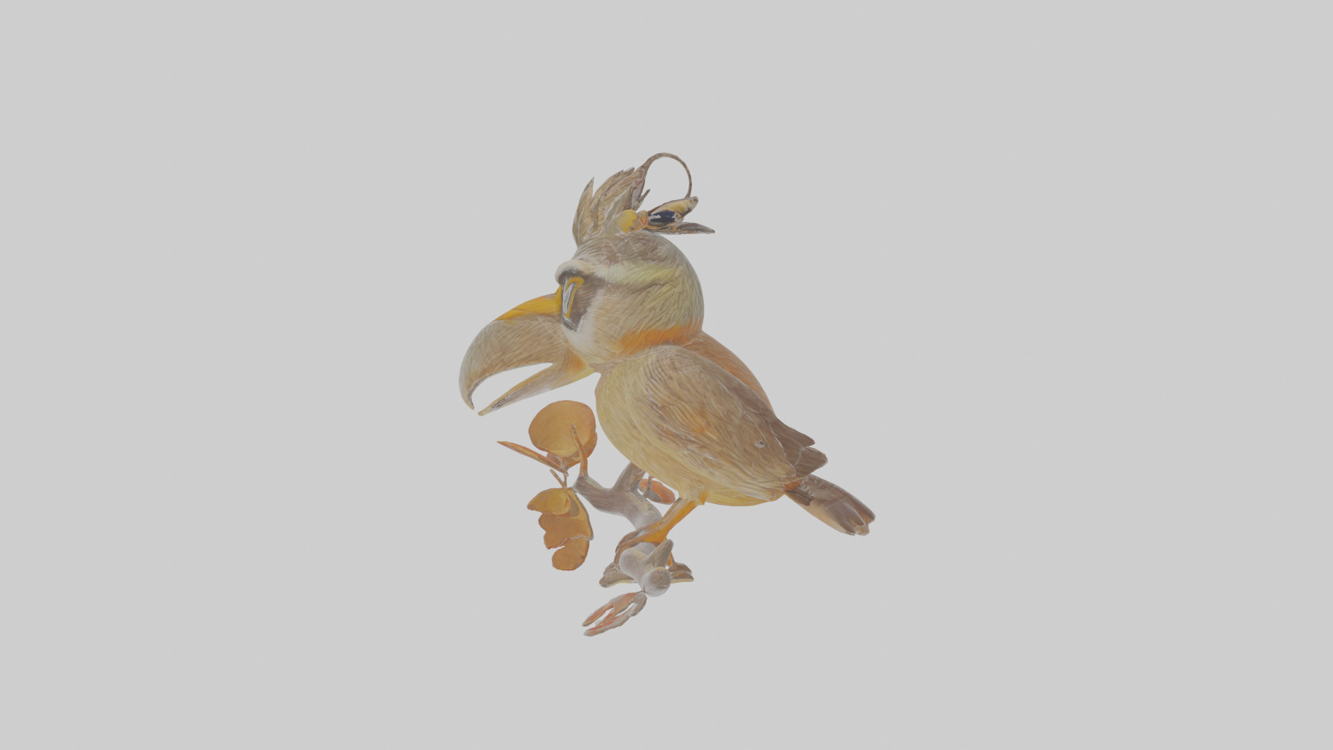 Cartoon Accentor Low-poly 3D model_17