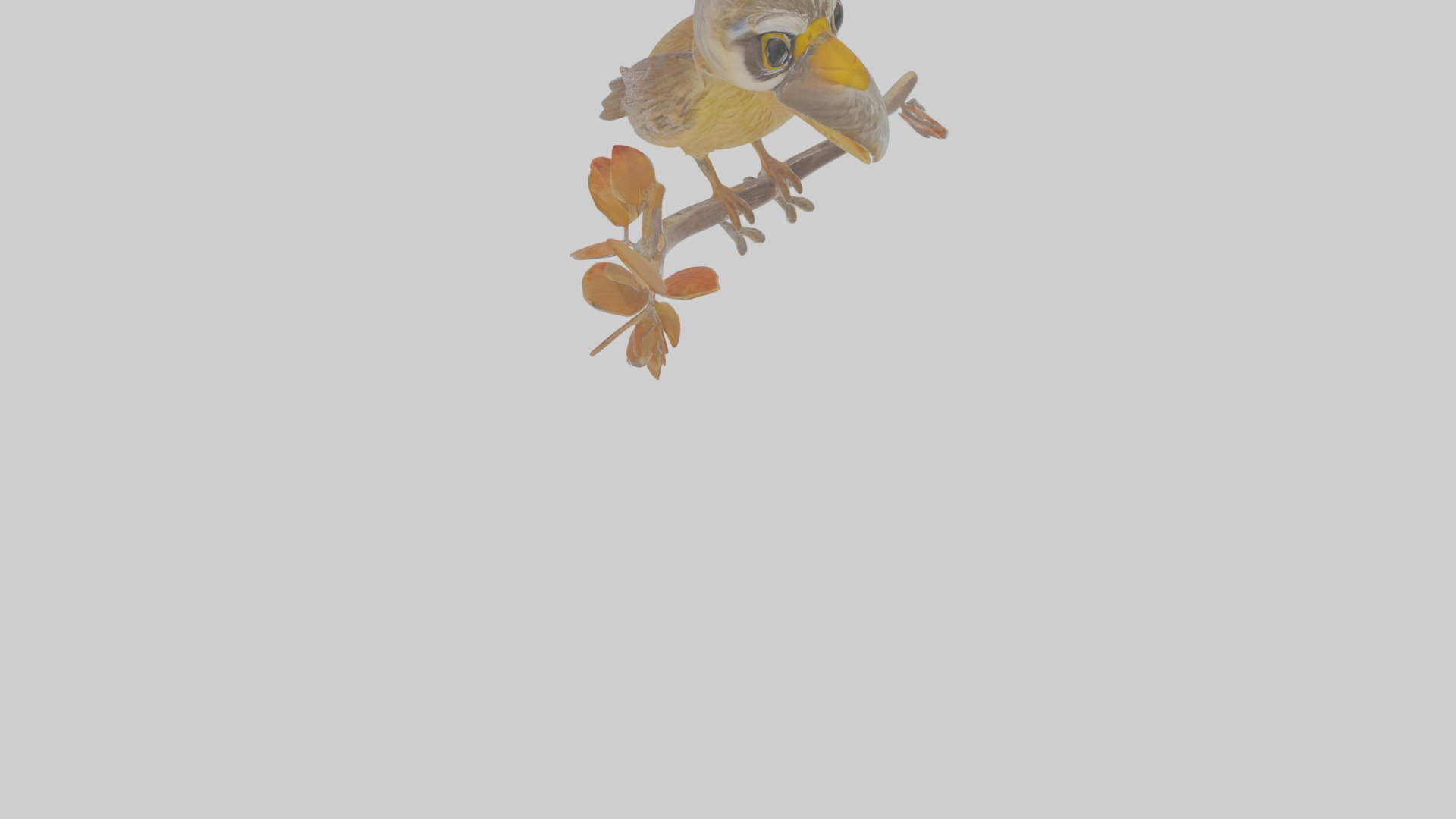 Cartoon Accentor Low-poly 3D model_10