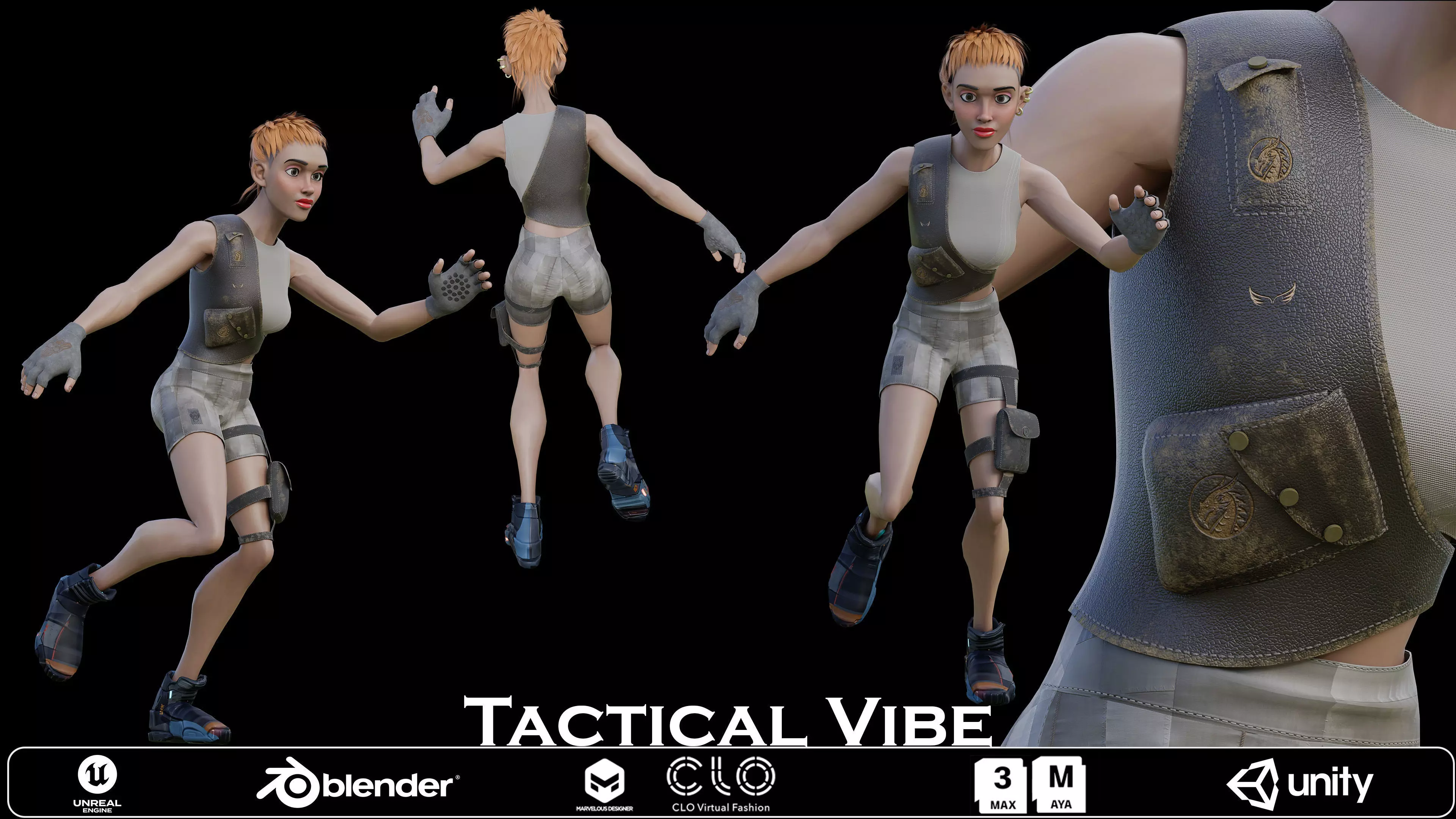Tactical Vibe - Stylized 3D Character Low-poly 3D model_0