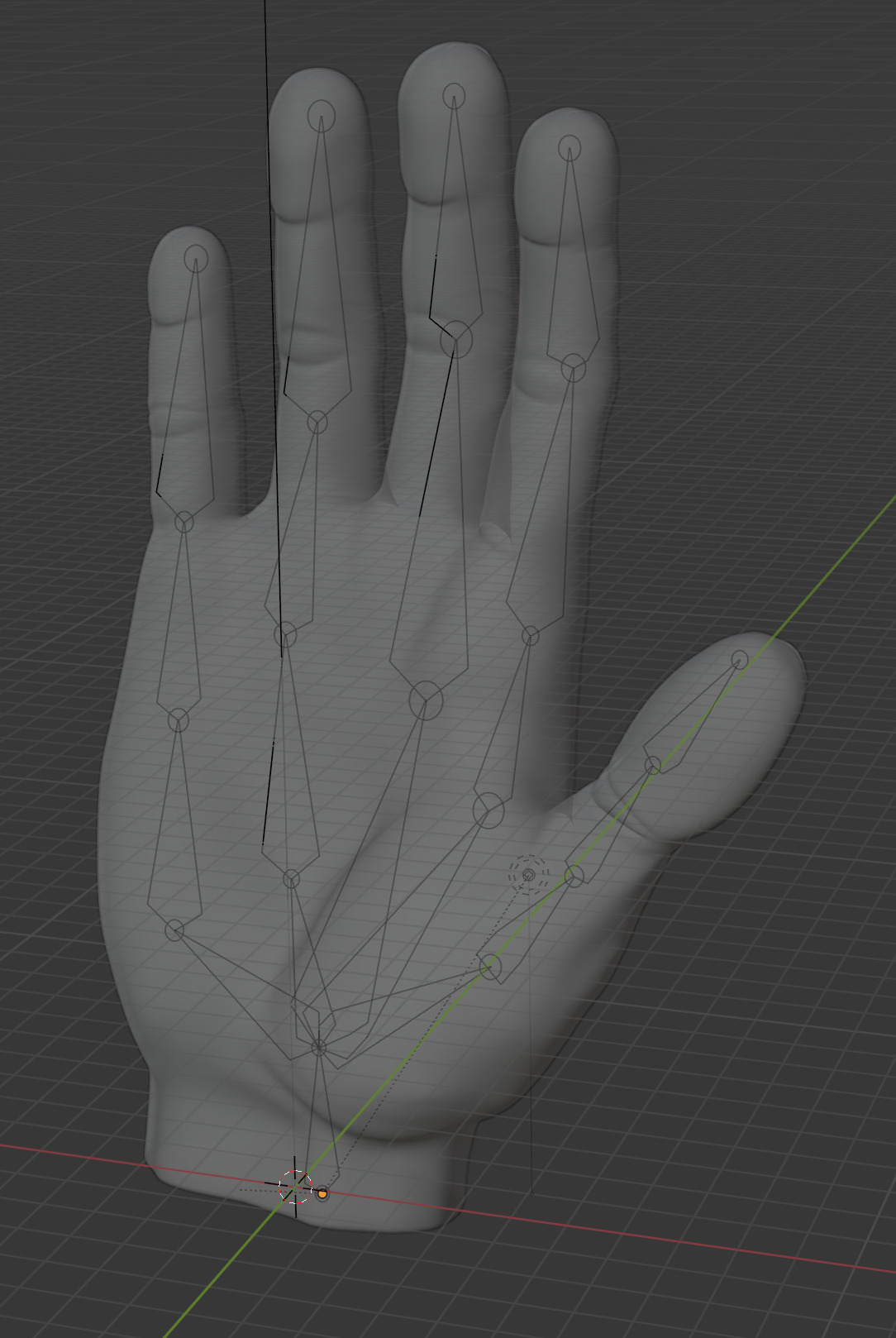 Hand with bones 3D model_1