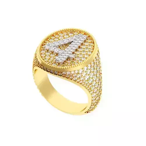 Letter 4 HIP HOP RING 