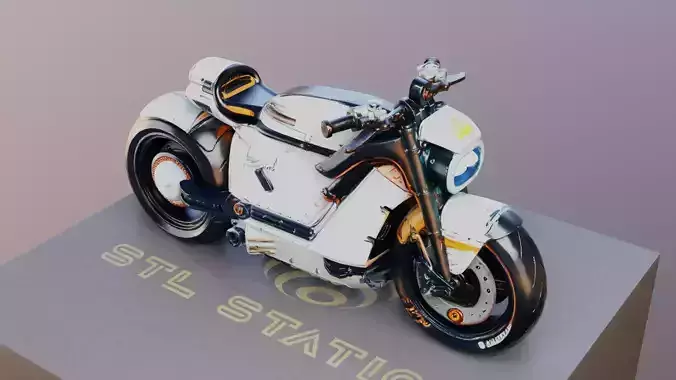 Starflare SciFi Motorcycle Game Ready 3D Model with PBR Textures 3D model