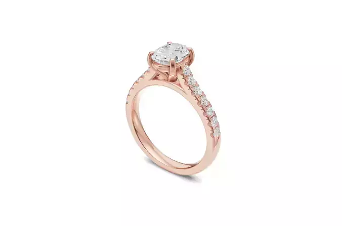  Oval Engagement Ring - 3D Printable CAD Modal  3D print model