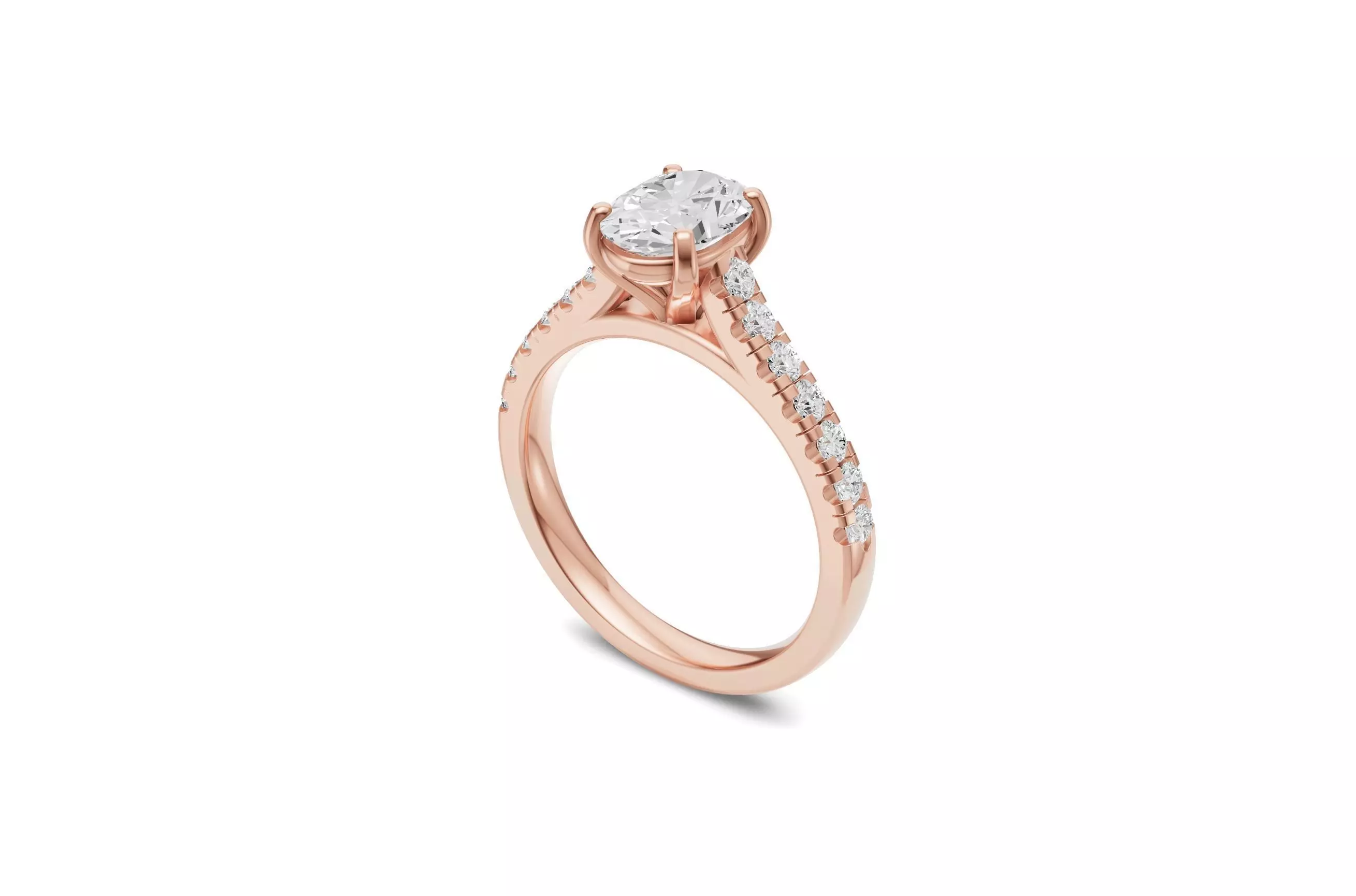 Oval Engagement Ring - 3D Printable CAD Modal 3D print model