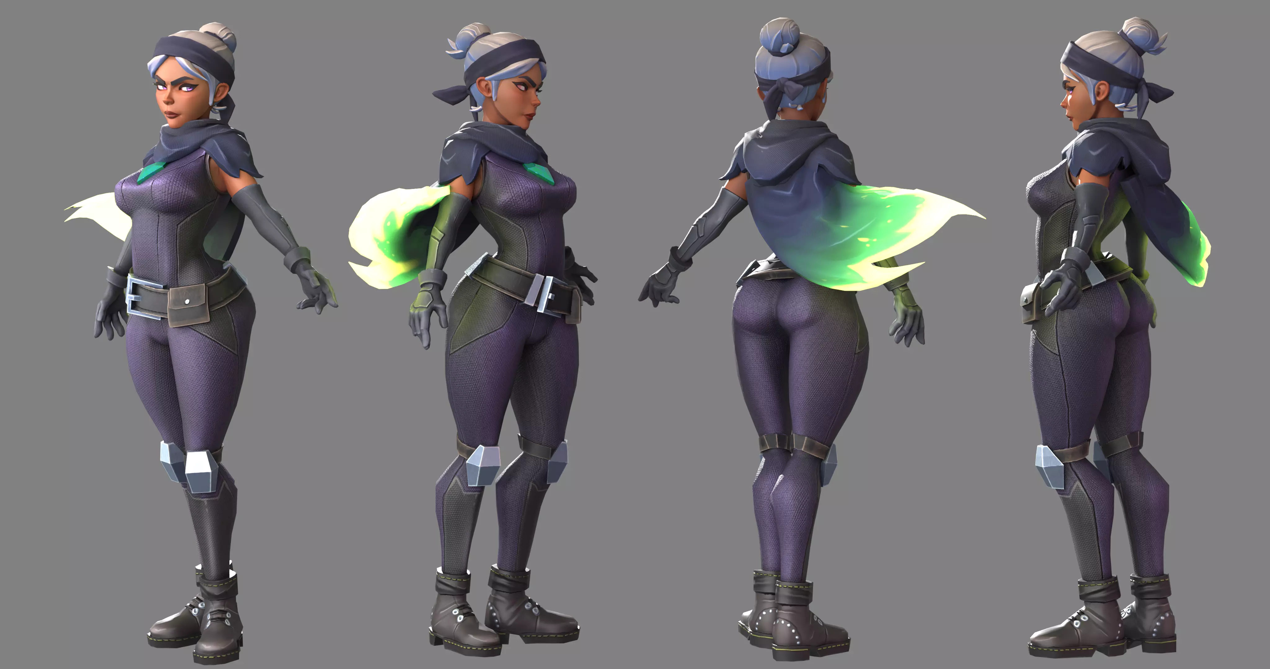 Assassin Girl Low-poly 3D model