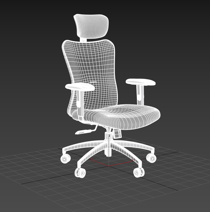 ergonomic office swivel chair Low-poly 3D model_2