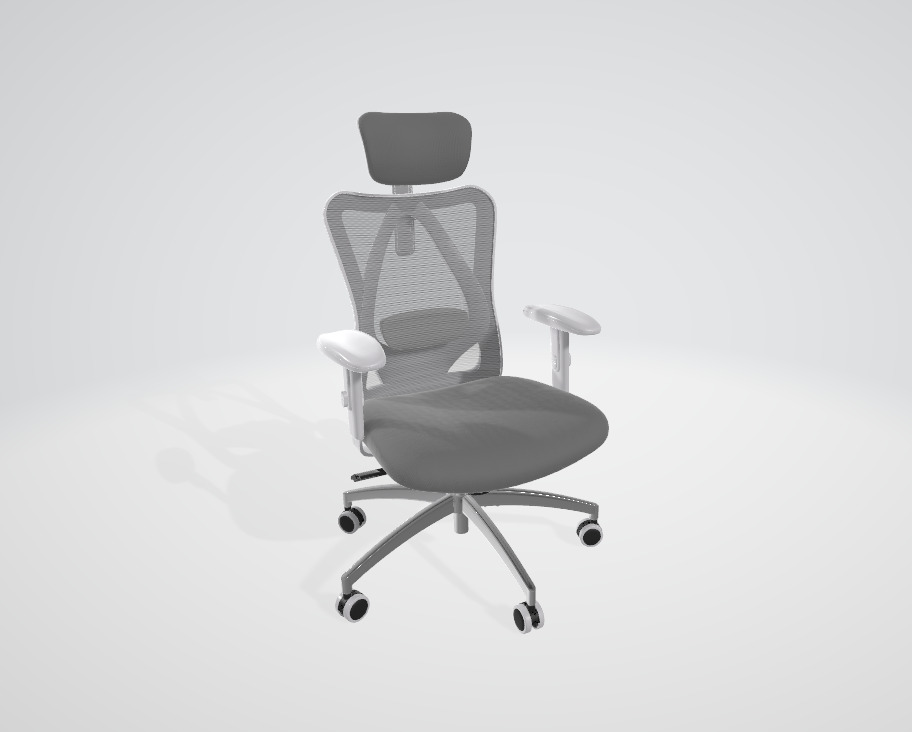 ergonomic office swivel chair Low-poly 3D model_3