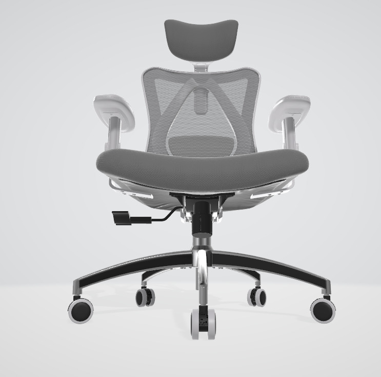ergonomic office swivel chair Low-poly 3D model_1