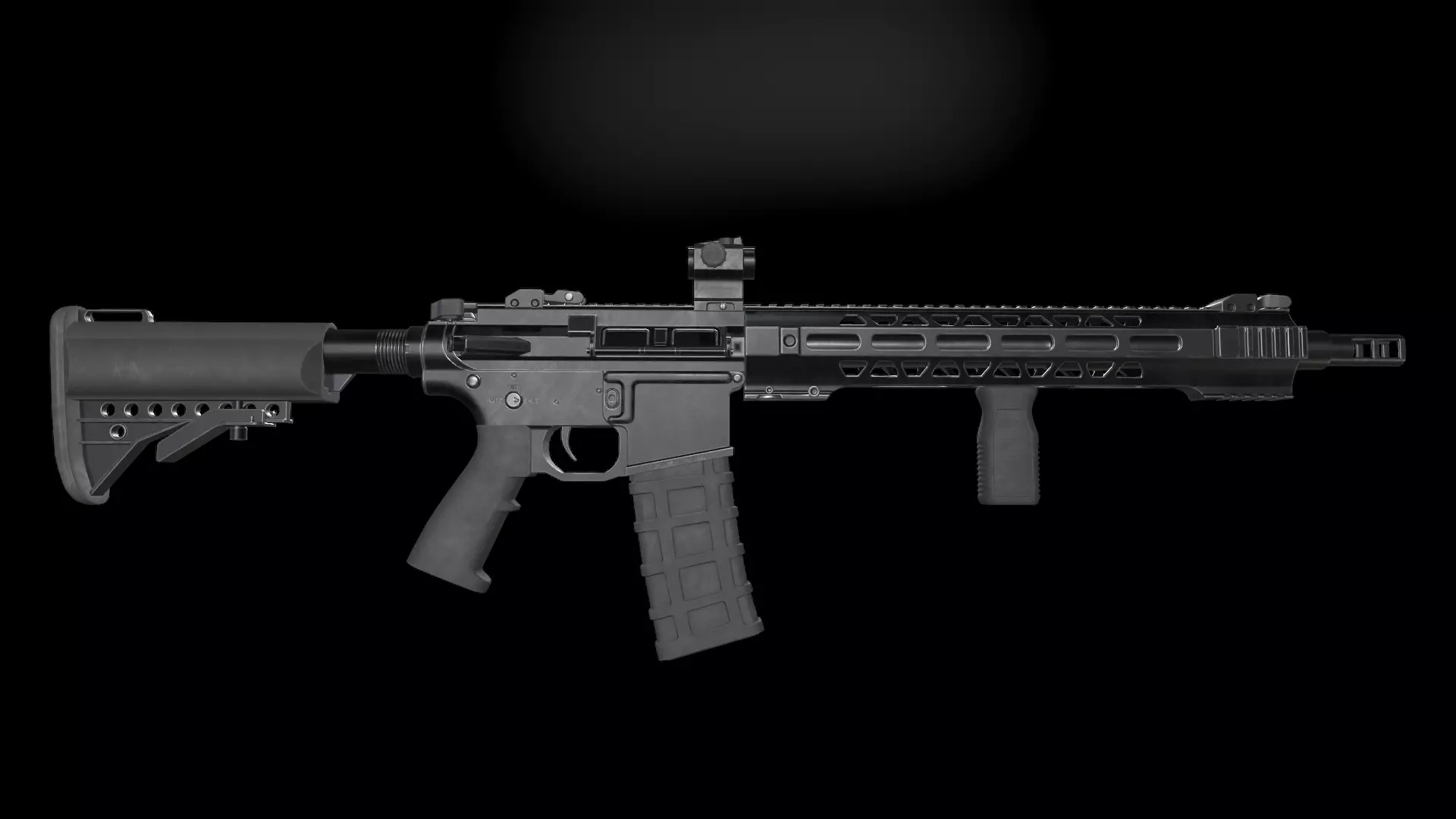 AR15 Rifle Low-poly 3D model_0