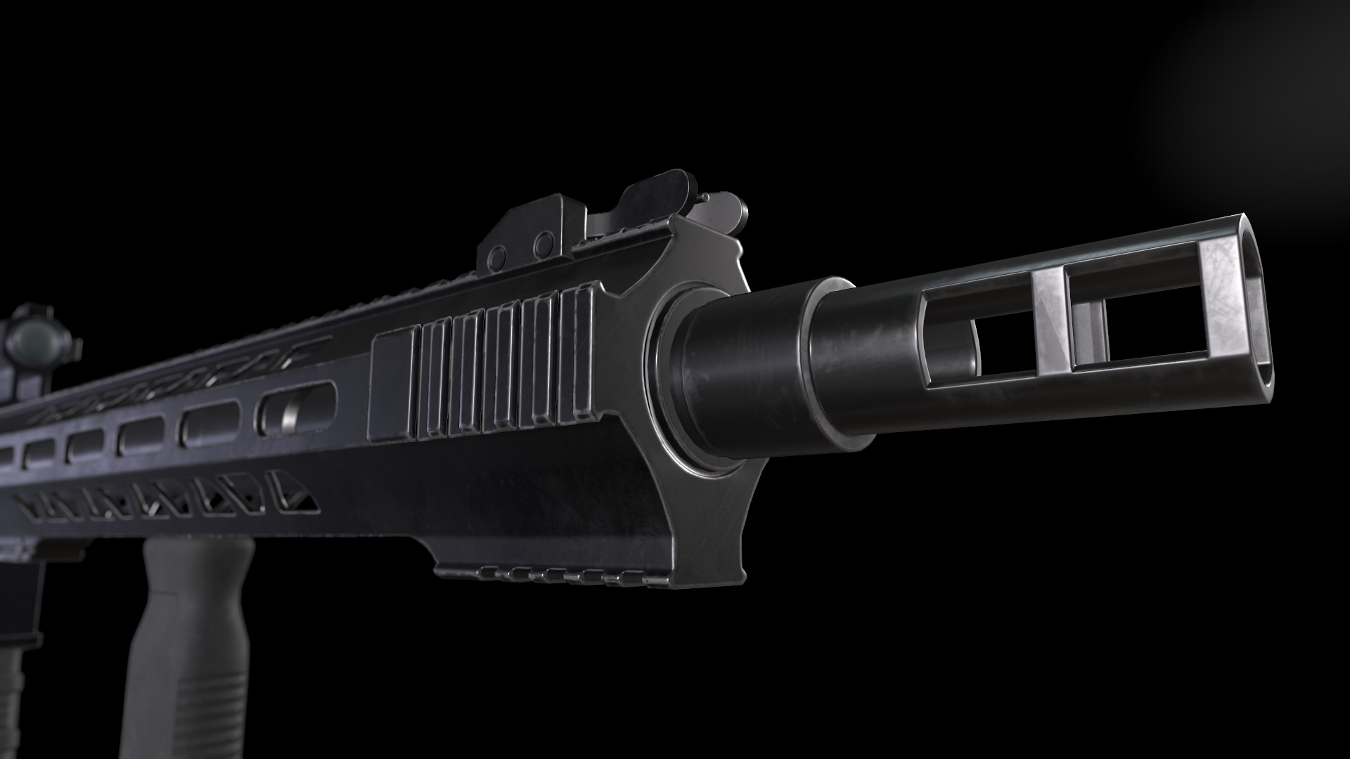 AR15 Rifle Low-poly 3D model_4