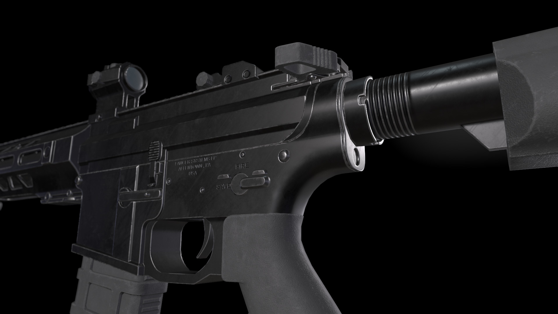 AR15 Rifle Low-poly 3D model_5