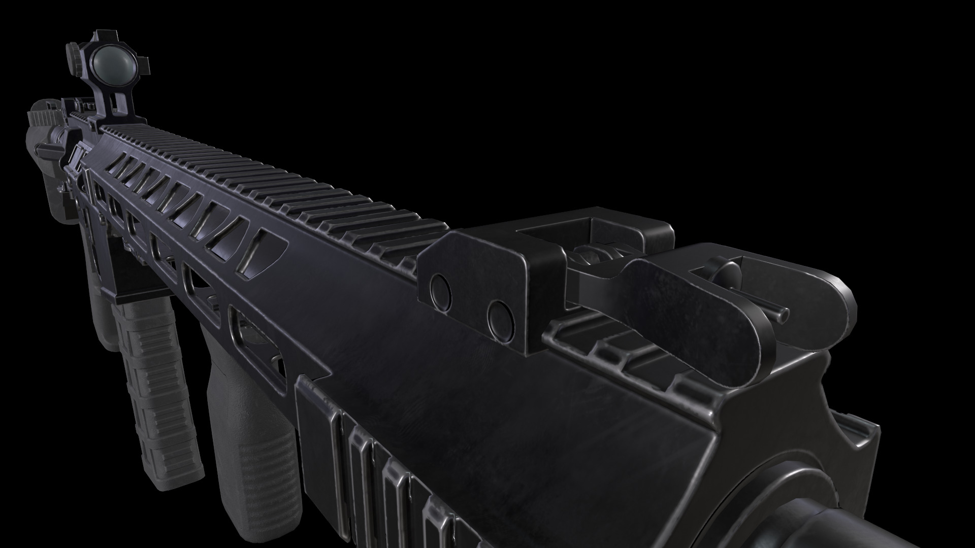 AR15 Rifle Low-poly 3D model_8