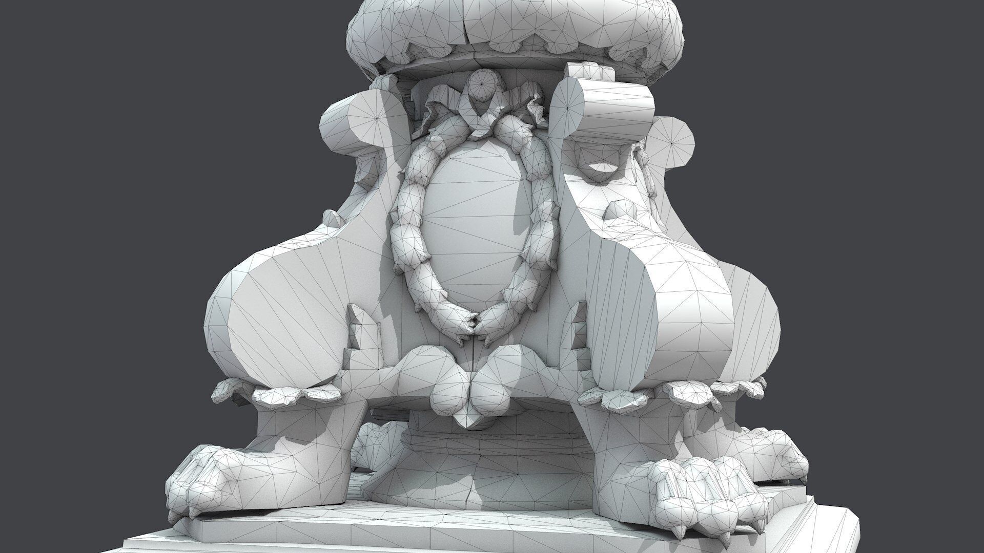 French Street Lamp Low-poly 3D model_8