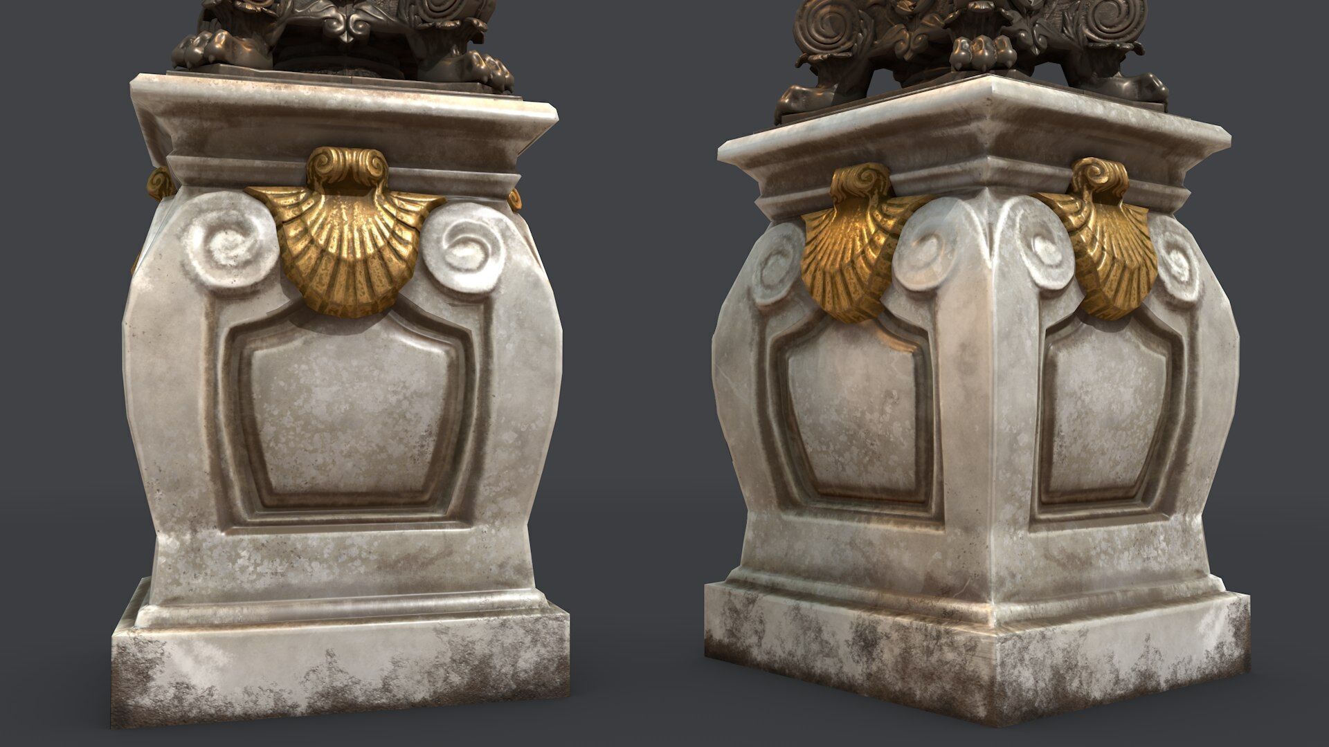 French Street Lamp Low-poly 3D model_4