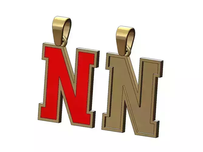 N enamel varsity letter sports letterman jersey pendant charm 3D print model
