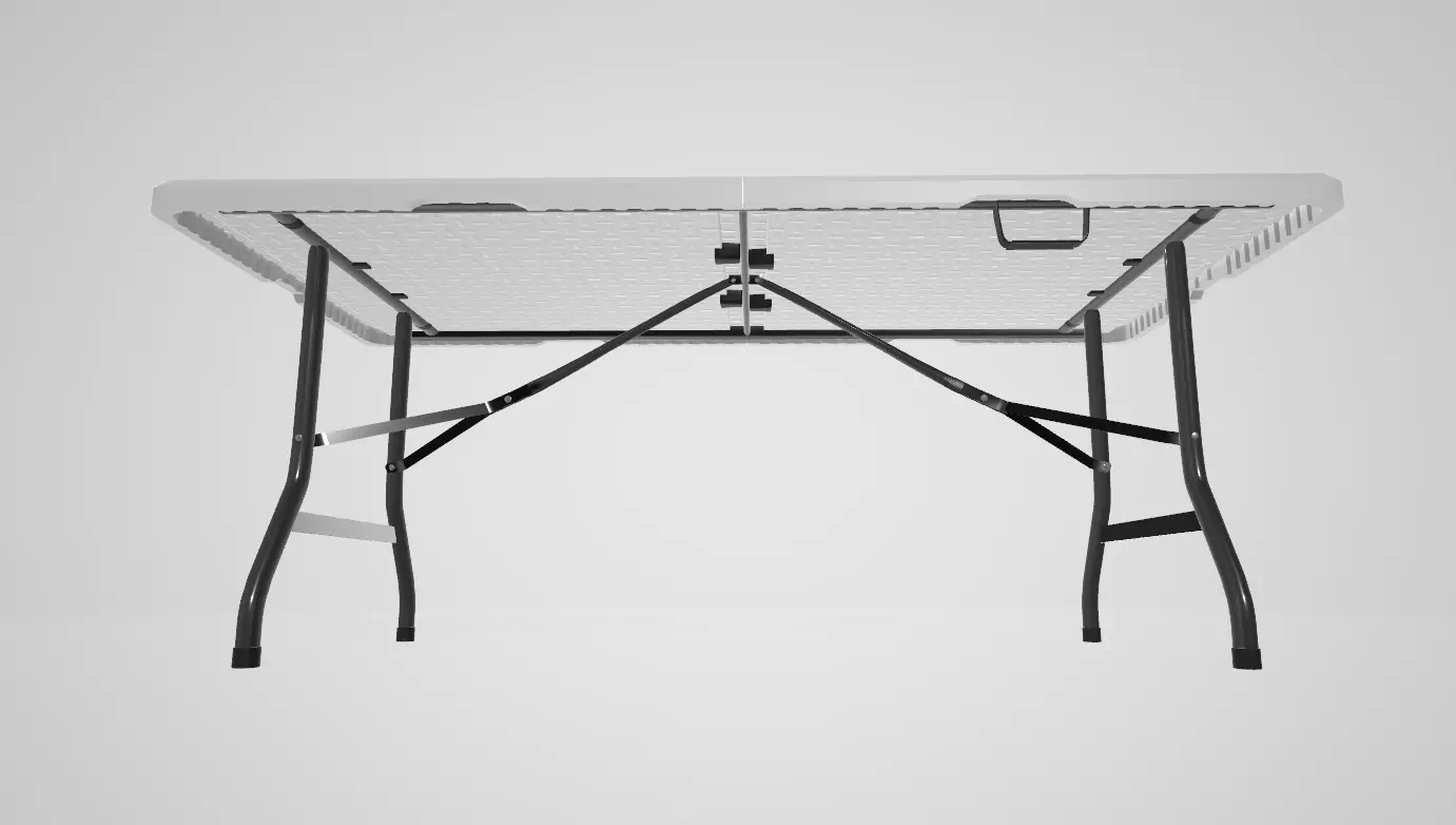 Rectangular Commercial Grade Stackable Folding Utility Table Low-poly 3D model_0