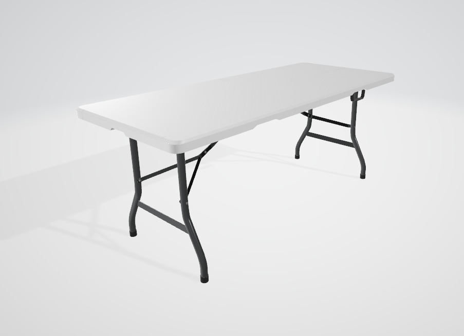 Rectangular Commercial Grade Stackable Folding Utility Table Low-poly 3D model_1