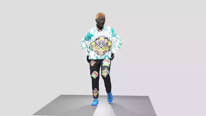 Funky Thief - Fully Rigged Character with Textures Low-poly 3D model