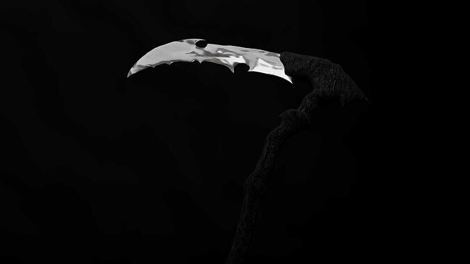Stylized Black Scythe - Game-Ready Free low-poly 3D model