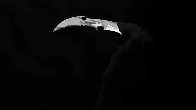 Stylized Black Scythe - Game-Ready