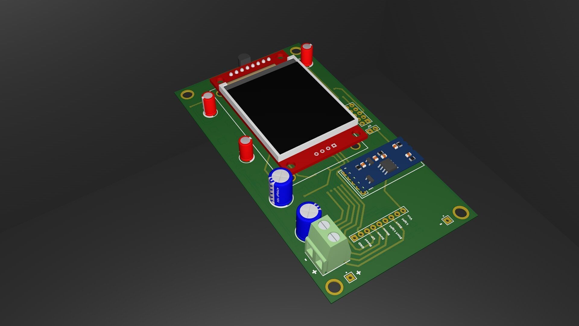 PCB Board LCD display 3D model_1