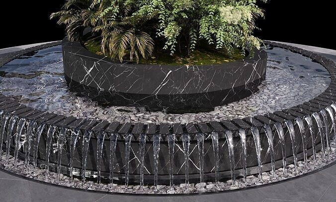 WATERFALL FOUNTAIN CASCADE  NO9 A 3D model 5
