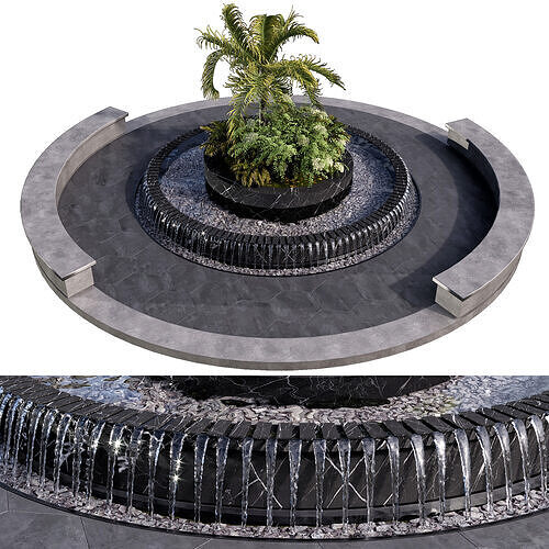 WATERFALL FOUNTAIN CASCADE  NO9 A 3D model 2