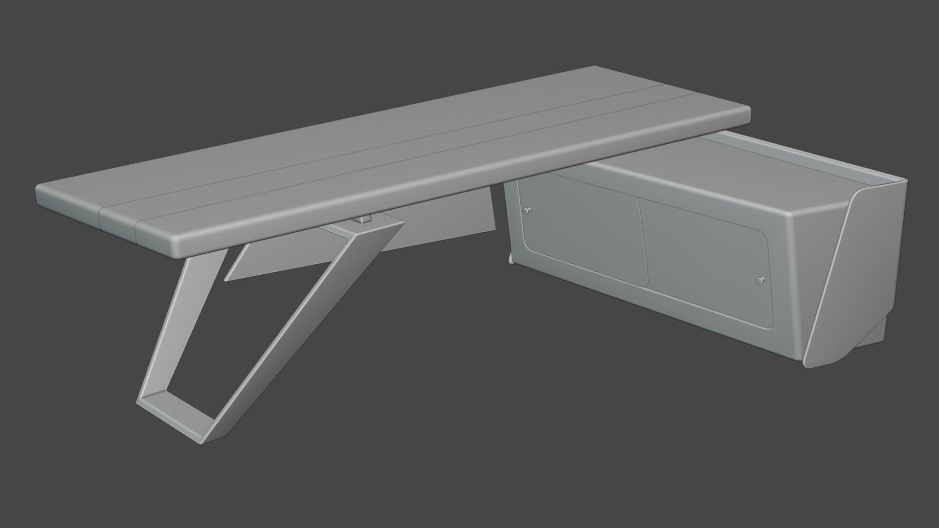 Modern Desk 3D model_29