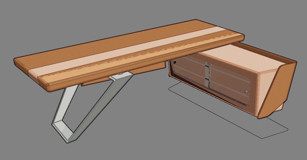 Modern Desk 3D model_43