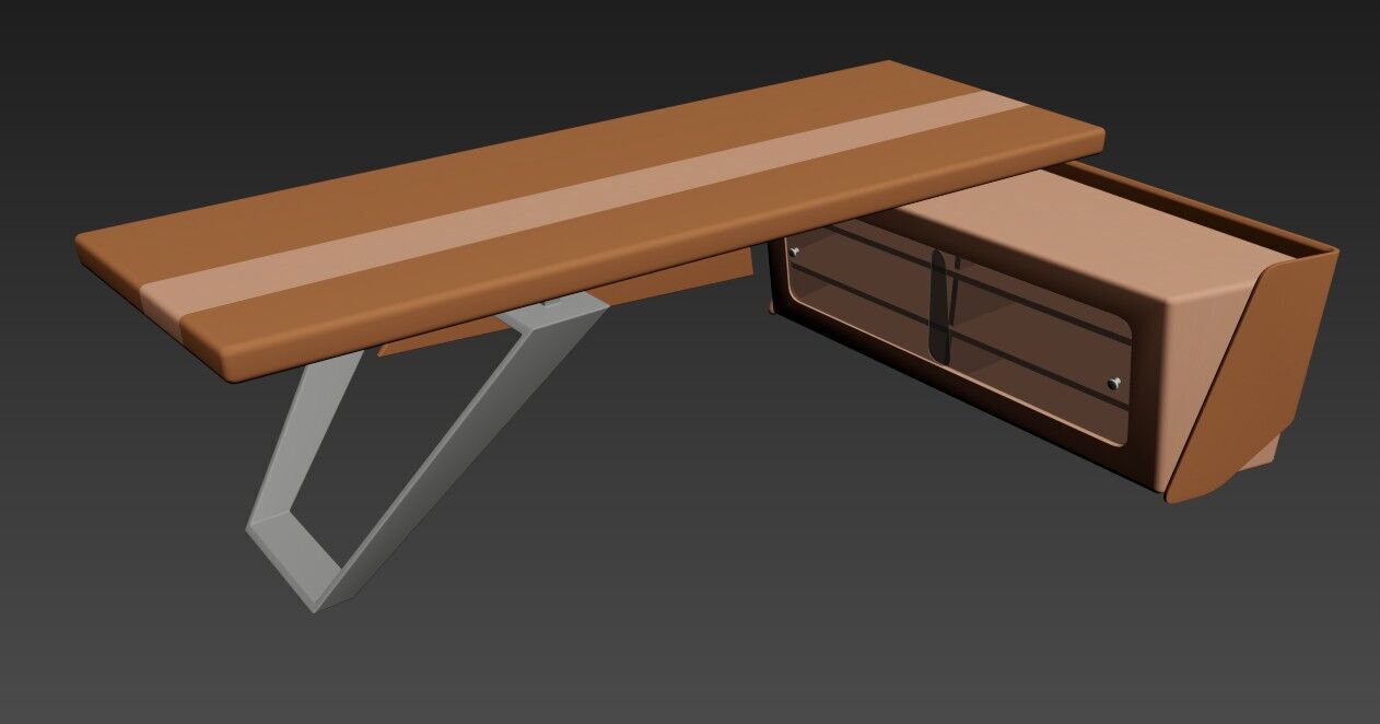 Modern Desk 3D model_42