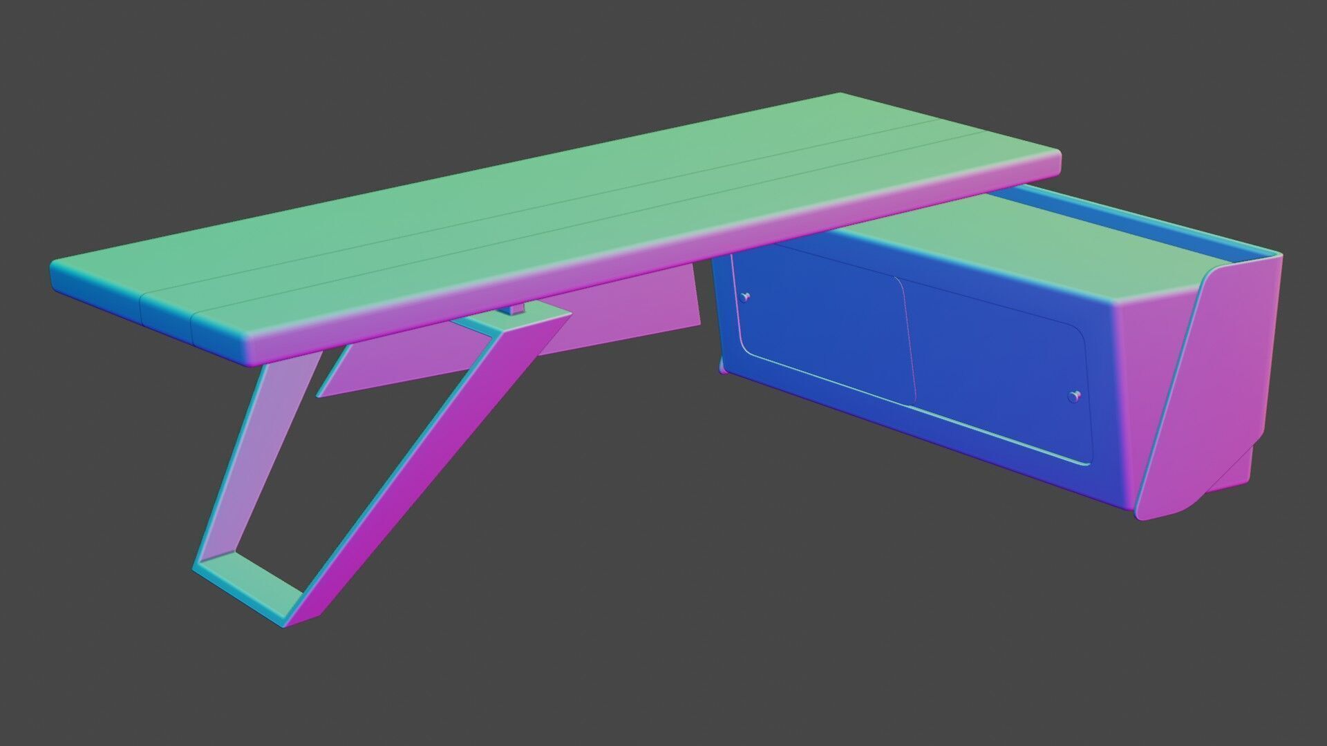 Modern Desk 3D model_31