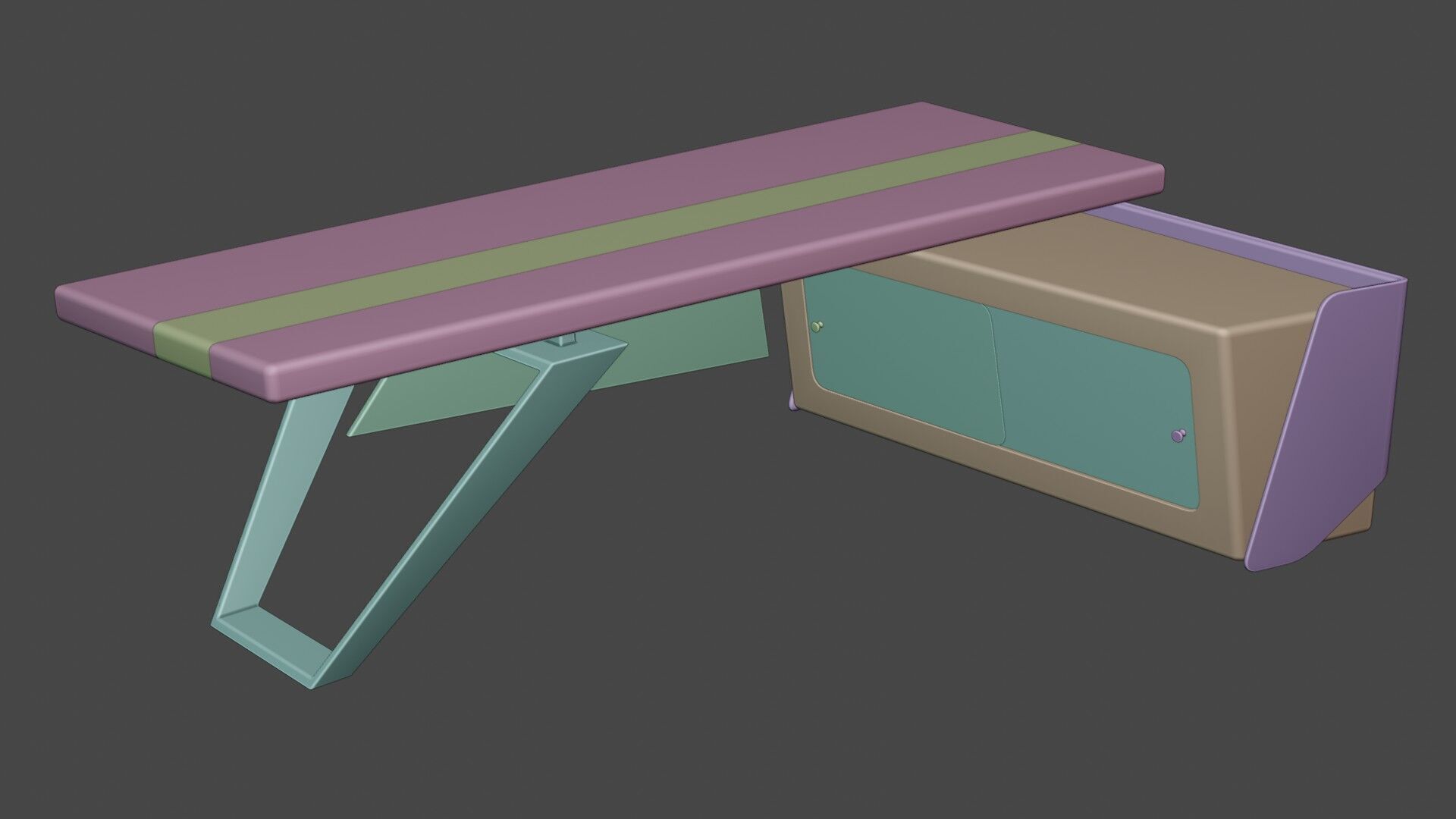 Modern Desk 3D model_30