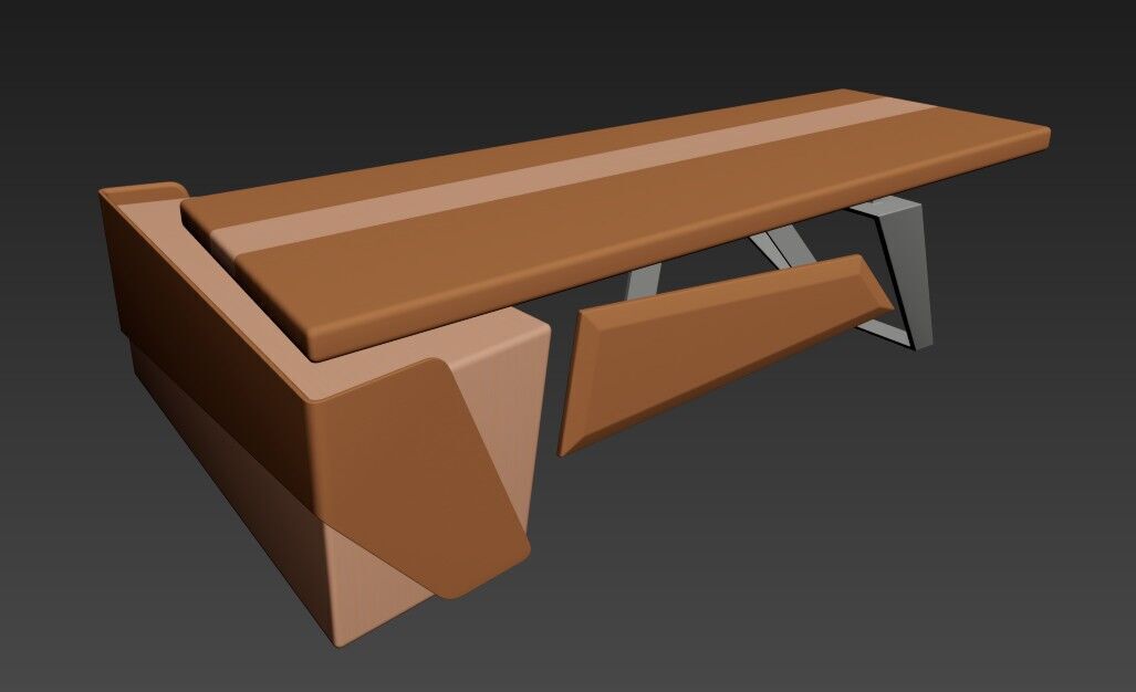 Modern Desk 3D model_39