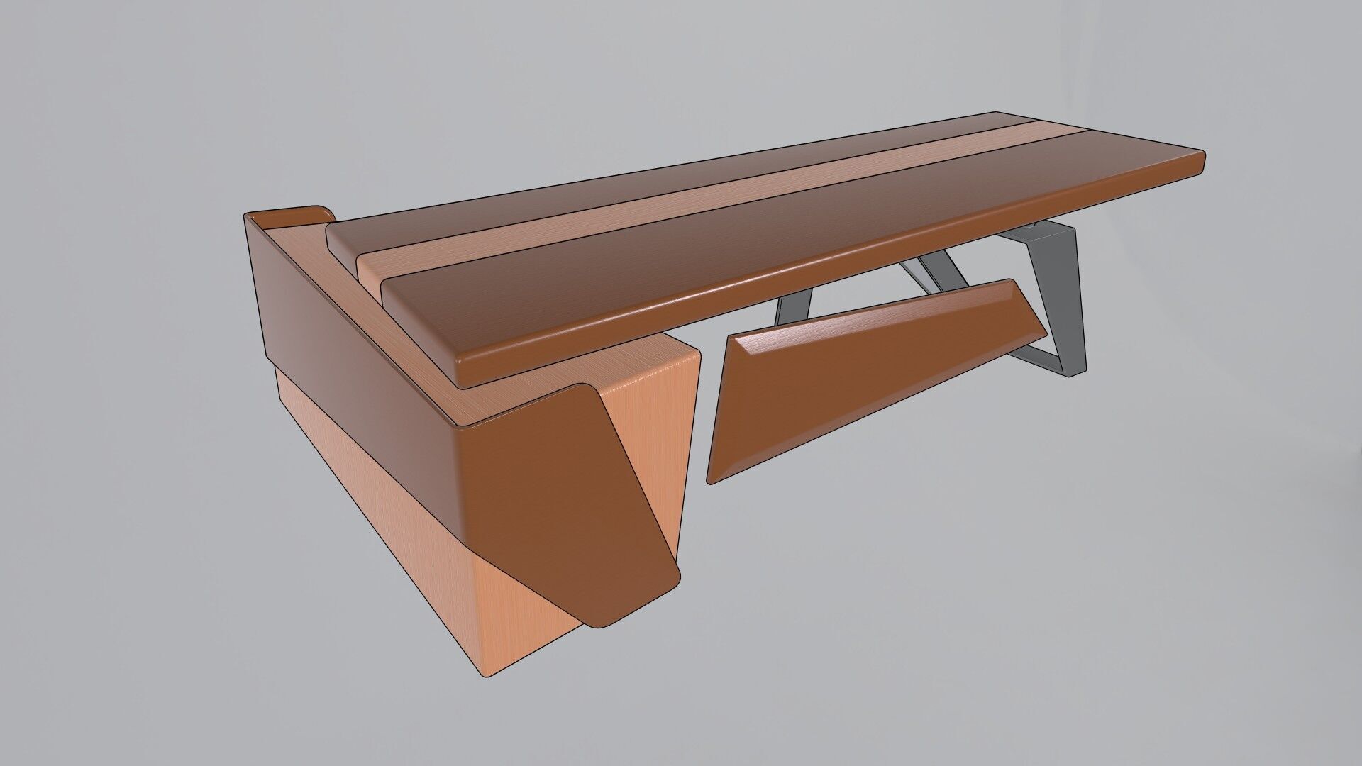 Modern Desk 3D model_7