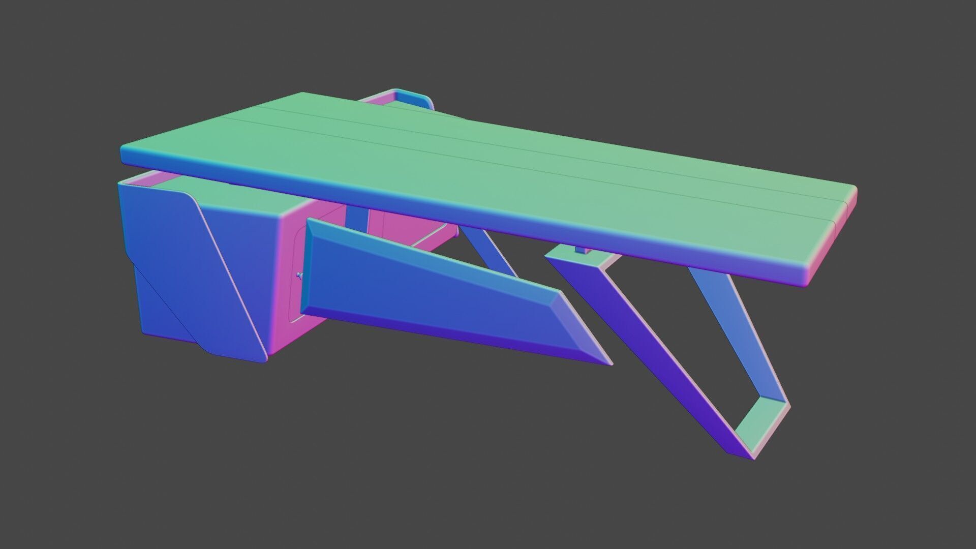 Modern Desk 3D model_17