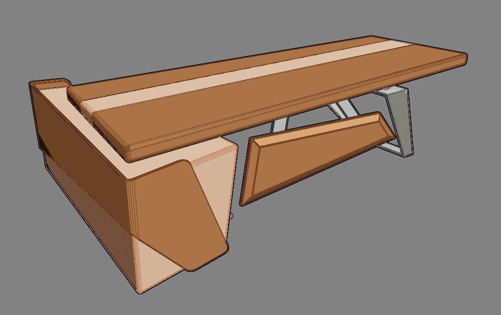 Modern Desk 3D model_40