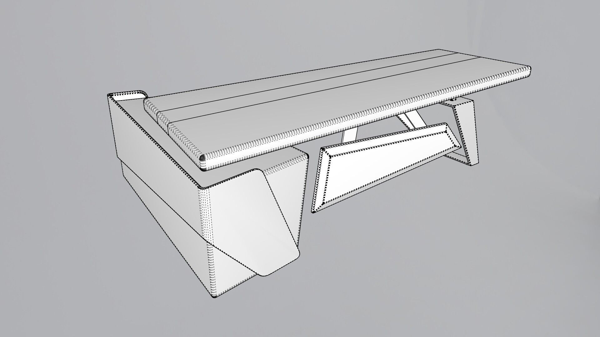 Modern Desk 3D model_9